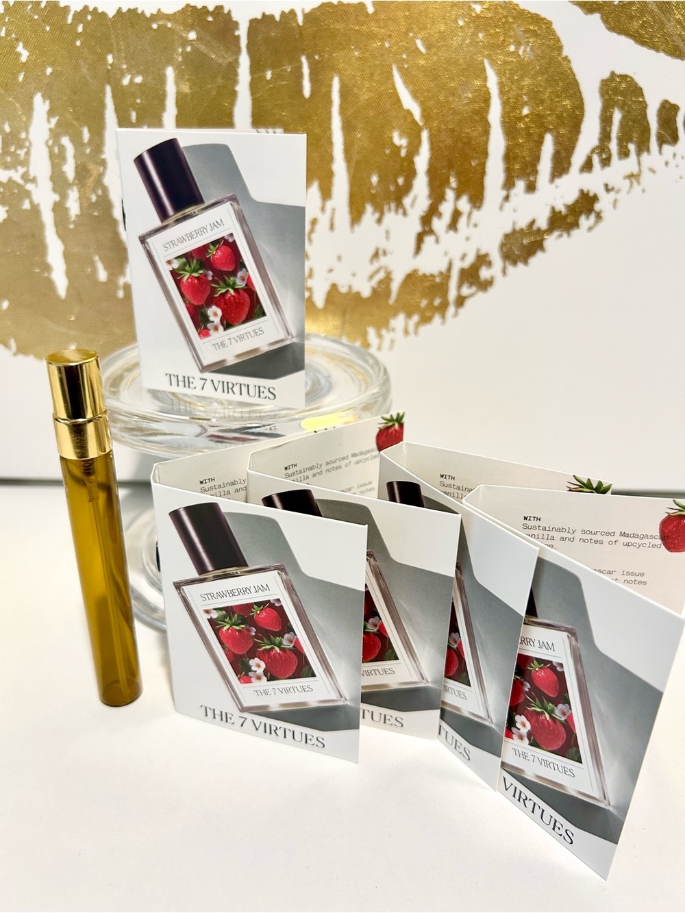 The 7 Virtues Strawberry Jam Travel Set – 8.5 mL Total + Amber Glass Bottle